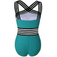 thumbnail image 6 of Hilor Womens One Piece Swimsuits Front Crossover Mesh Bathing Suits Tummy Control Swimwear, 6 of 9