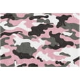 thumbnail image 4 of Dreamtimes Pink Black Camouflage Camo Military Bath Mat for Bathroom Shower U Shape Toilet Rugs Contour Carpet Set, Fluffy Absorbent & Machine Washable, 2 Piece, 4 of 6