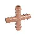 thumbnail image 1 of USA MADE - 25-PACK - 1/2" Barbed Drip Tubing Adapter Cross TEE Threaded Fitting MNPT (17mm .600 ID Insert Cross), 1 of 2
