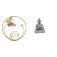 thumbnail image 1 of Estatua de bola de cristal,Estatuas de bolas de cristal para decoración del hogar,escritorio interior,Estatua de mono,Estatua de Buda Mono para Interiores y Exteriores Budista,Figuras en, 1 of 8