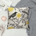 thumbnail image 2 of Nawypu  Decorative Throw Pillow Cover Square Trendy Yellow Gray Ivory Vintage Floral Bird Lumbar Pillowcase with Hidden Zipper Decor Cushion Gift for Holiday Sofa Bed, 2 of 5