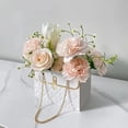 thumbnail image 4 of Dserhfy Flower Paper Gift Box with Metal Chain Bouquet Storage Bucket Small Florist Handbag Gift Craft Wrap Bag for Wedding Party Valentine's Day Birthday Mother's Day Bridal Shower, 4 of 8