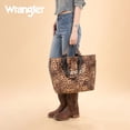 thumbnail image 4 of Wrangler Large Tote Bag for Women Designer Leopard Print Purse for Travel Work Gym, Leopard, 4 of 7