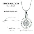 thumbnail image 2 of Compass Urn Necklace for Ashes for Human Stainless Steel Cremation Jewelry Memorial Necklace for Loved Ones Ashes, 2 of 5