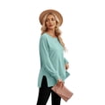 thumbnail image 4 of Ronuti Sweatshirt for Women Side Split Fall Fashion Long Sleeve Shirts Crewneck Tunic Tops, 4 of 8