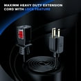 thumbnail image 7 of Extension Cord 15ft with New Locking Feature, Power Cable 3 Prong Plug Connector, Indoor Rated 16AWG (Black, 1 Pack), 7 of 7