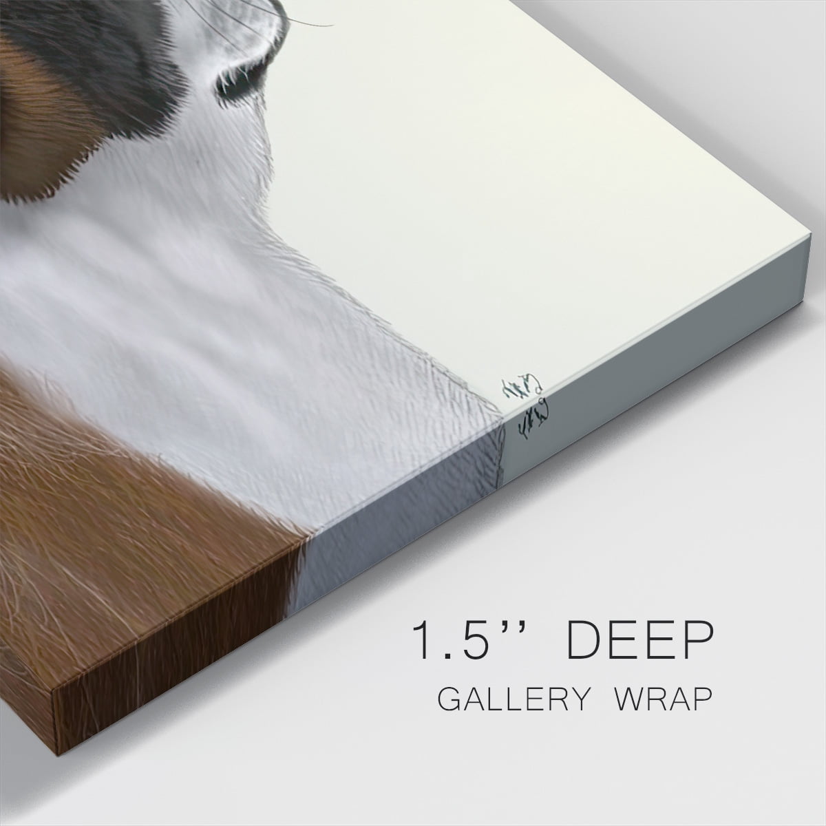 Christmas St Bernard and Fluffy Owl- Gallery Wrapped Canvas