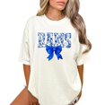 thumbnail image 5 of Rams Blue Floral Bow Shirt for Women & Teens Trendy Team Spirit Sports Fan Graphic Tee Ivory Shirt Adult X-Large, 5 of 7