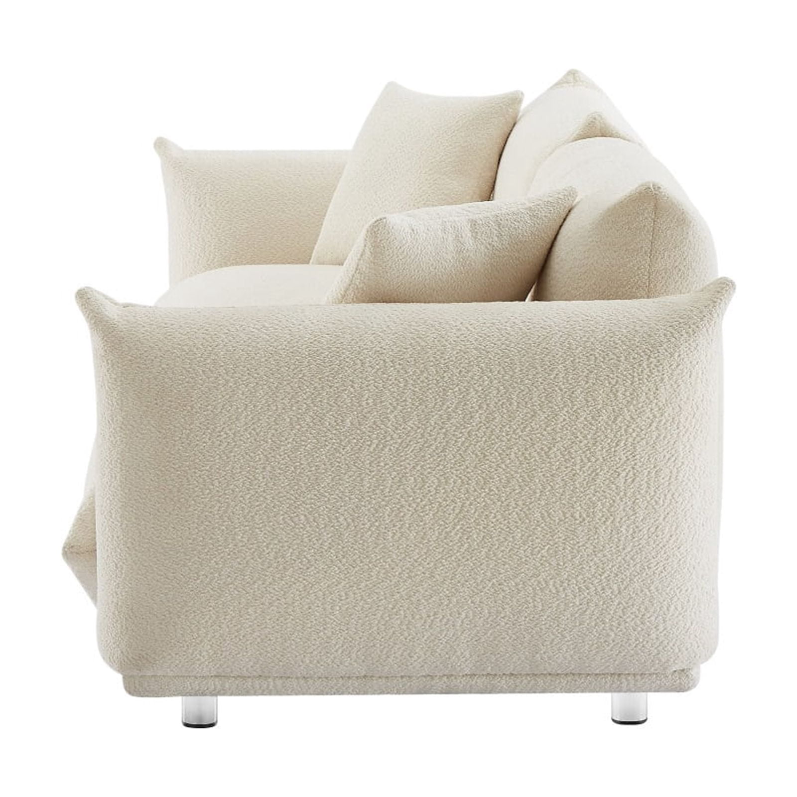 Hommoo 85.8" Sofa Oversized Loveseat Couch Sofa, Modern Sherpa Sofa for Apartment, Home&Office, White