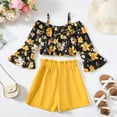 thumbnail image 3 of 9Y Big Girls Clothes Big Girls Outfits 10 Years Big Girls Half-Sleeve Suspender Floral Top Shorts 2PCS Girls Summer Clothing Set Black, 3 of 8