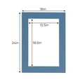 thumbnail image 3 of Steel Blue Acid Free 18x24 Picture Frame Mats with White Core Bevel Cut for 13x19 Pictures - Fits, 3 of 4