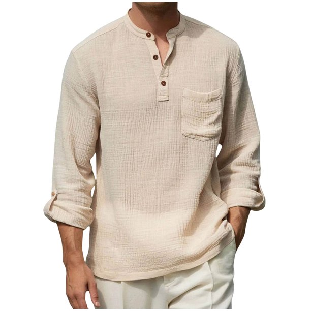 Camisetas de Manga Larga Casual Color Sólido Botón de Cuello Redondo Detalle Camiseta Suave para Deportes Primavera Diaria