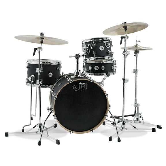 Drum Workshop Design Mini-Pro 4-Piece Drum Shell Pack - 18" Kick / 13" Snare (Satin Black)