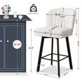 thumbnail image 2 of MultiHaven 26'' Bar Stools Set of 2,Swivel Counter Height Bar Stool with Shell-Inspired Back,Fabric Kitchen Island Chairs for Bar,Cafe - Beige, 2 of 9
