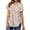 Pink Flower, variant on MOSHU Plus Size T-shirts for Women V Neck Summer Tunic Tops Floral Print Curved Hem Women Shirts