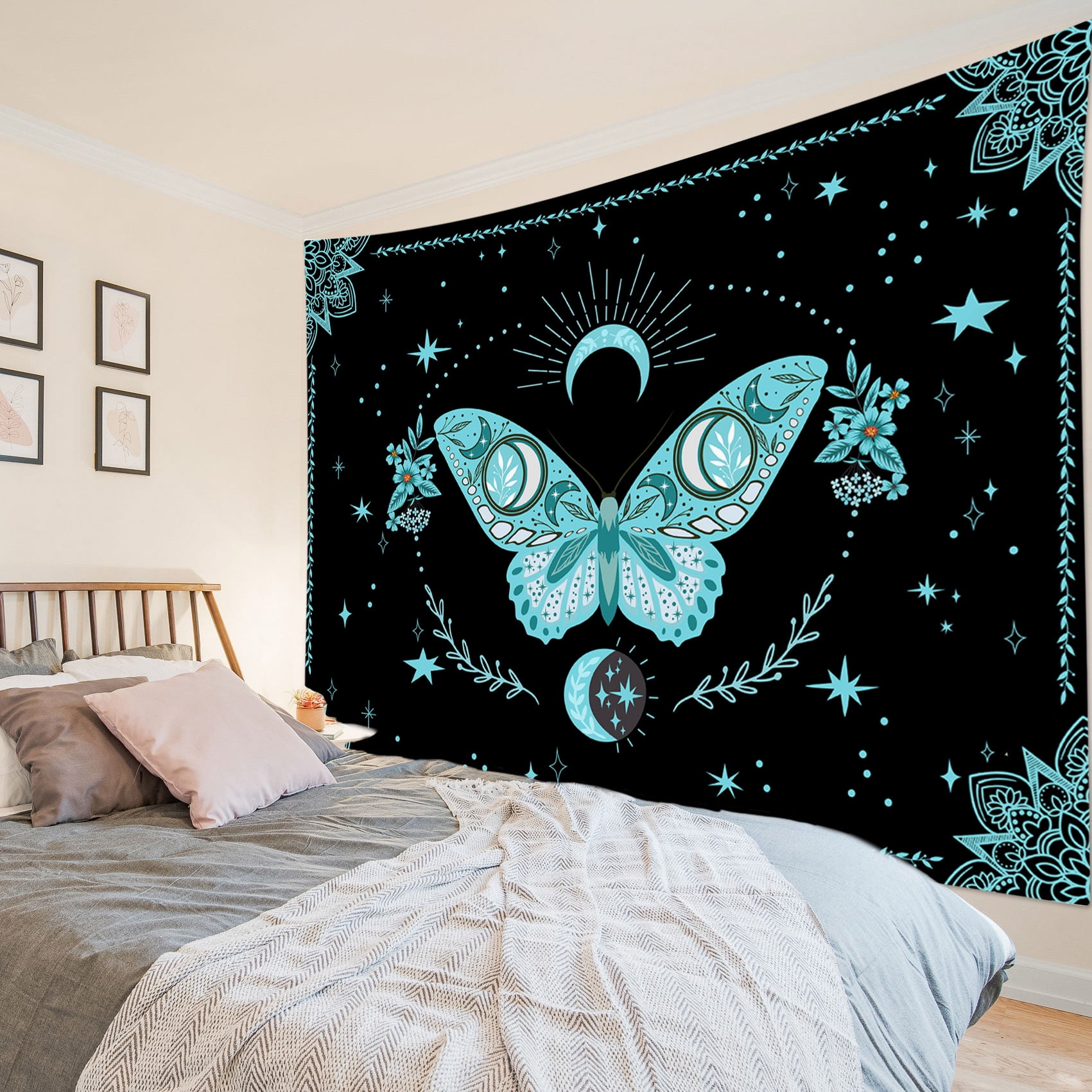 Butterfly tapestry black and white hotsell