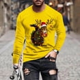 thumbnail image 1 of Blusas y camisas de manga larga con cuello redondo para hombre Blusa de manga larga con cuello redondo y estampado navideño para hombre Blusa de poliéster para hombre, 1 of 3