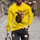 thumbnail image 1 of Blusas y camisas de manga larga con cuello redondo para hombre Blusa de manga larga con cuello redondo y estampado navideño para hombre Blusa de poliéster para hombre, 1 of 3