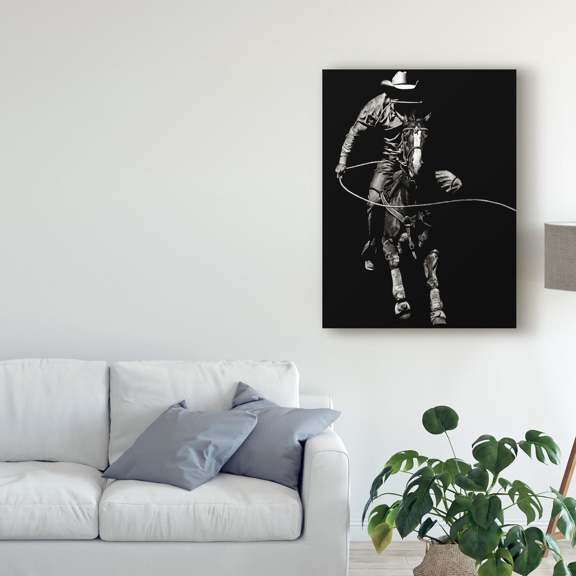 Trademark Fine Art 'Scratchboard Rodeo VIII' Canvas Art by Julie T. Chapman