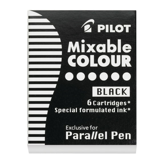 Pilot Parallel Pen Ink Refill, Black, 6/Pkg.