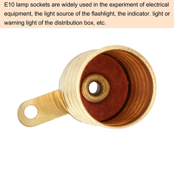 sourcing map E10 Lampe Prise DC 30V Ampoule Support Vis Base avec Fil  Nickel Plaqué Cuivre Paquet de 5 : : Luminaires et Éclairage