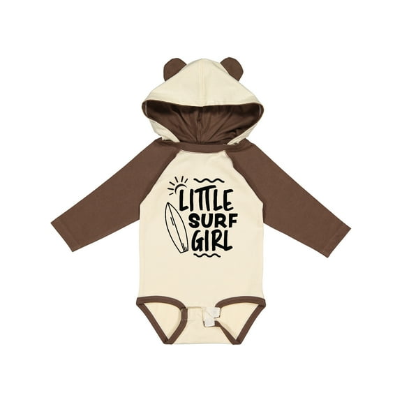 Inktastic Little Surf Girl with Surfboard Girls Long Sleeve Baby Bodysuit