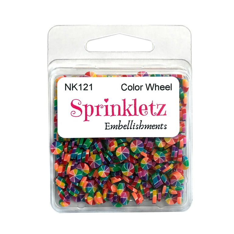 Buttons Galore Sprinkletz Embellishments for Crafts, Tiny Polymer Clay  Bright Colors -Color Wheel 2 Packs -1200 pieces