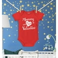 thumbnail image 3 of Shop4Ever Mommy is My Valentine Baby's Bodysuit Infant Cotton Romper 12 Months Red, 3 of 5