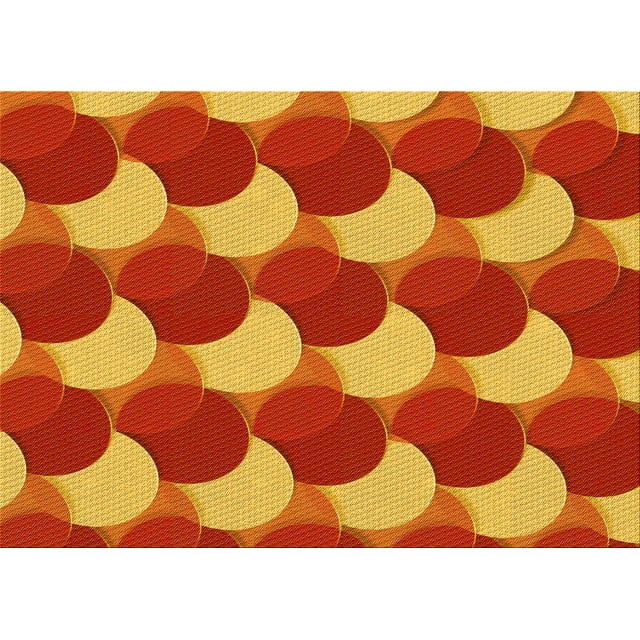 Ahgly Company Machine Washable Indoor Rectangle Transitional Red Area Rugs, 7' x 10'