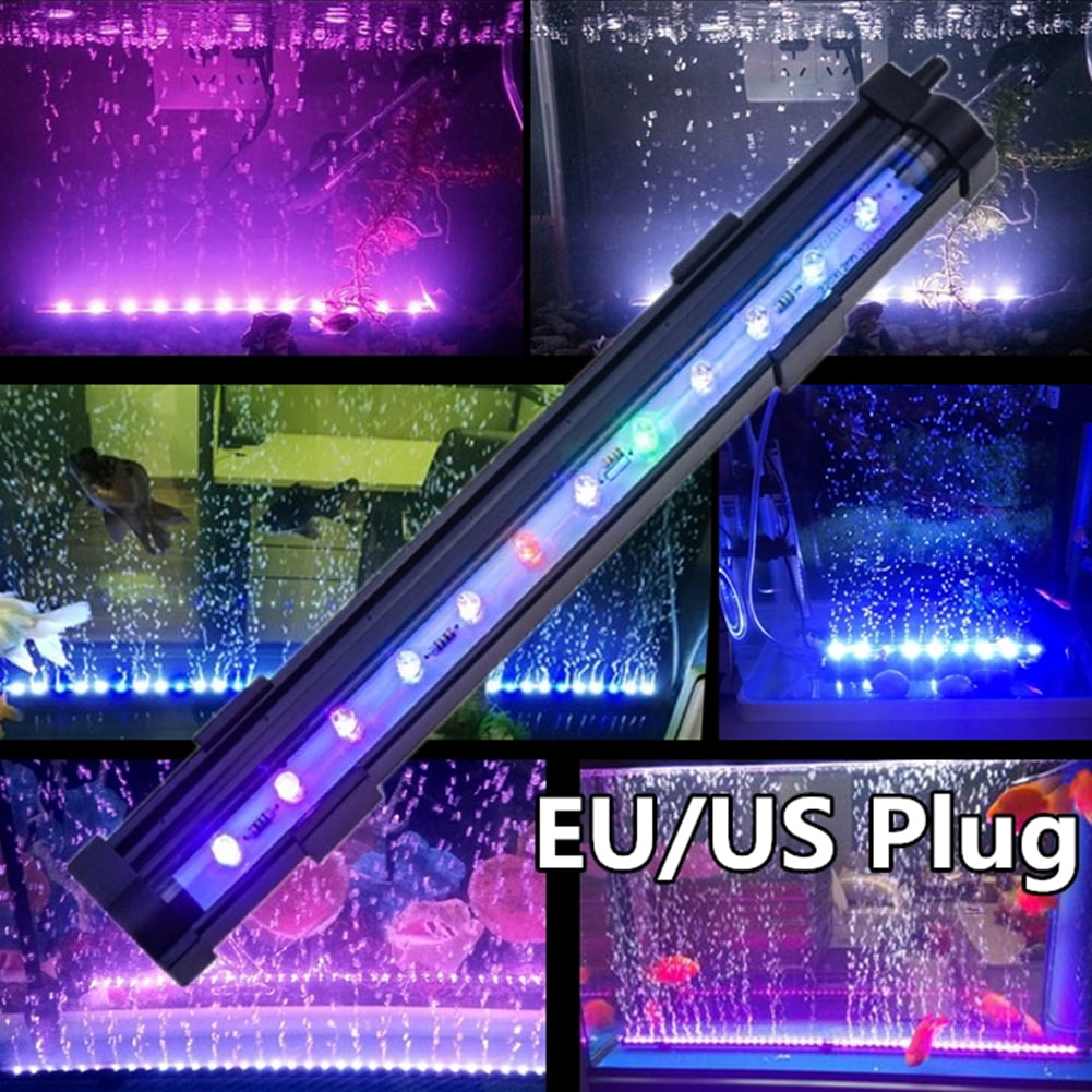 Coolmee LED 7 Colors Change Aquarium Light Fish Bowl Submersible Light Air Bubble Lamp