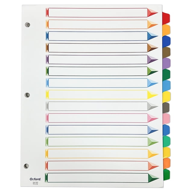 Separador Índice Oxford Omni-Dex 15 cejas de color surtido Tamaño Carta