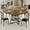 Retro, variant on COZONY 42inch Round Dining Table for 4-6, Farmhouse Kitchen Table with Storage Shelf, Space Saving Circle Design for Apartment and Breakfast Nook,Retro