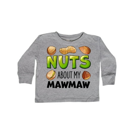 

Inktastic Nuts About My Mawmaw Peanut Almond Pistachio Gift Toddler Boy or Toddler Girl Long Sleeve T-Shirt