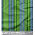 thumbnail image 1 of Soimoi Tissu Crêpe polyester Vert à Rayures Verticales au Mètre 52 Pouces de Large, 1 of 5