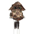 thumbnail image 1 of Horloge Coucou Maison de Forêt Noire avec Bûcheron Mobile et Roue de Moulin, 1 of 1