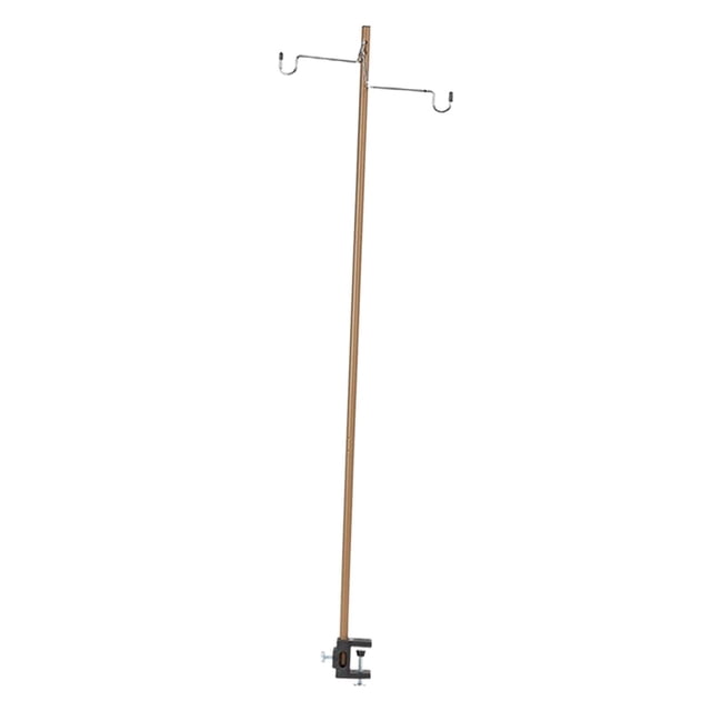 Soporte para linterna de camping Poste de luz de camping Lámpara portátil de doble gancho para mochileros Café