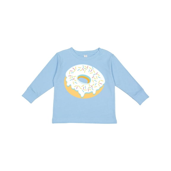 Inktastic White Donut with Sprinkles Boys or Girls Long Sleeve Toddler T-Shirt