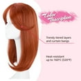 thumbnail image 2 of Short Hair Topper 12 Inch Layered Hair Toppers with Curtain Bangs for Women with Thinning Hair or Hair Loss Synthetic Wiglets Hair Pieces for Women(Ash Light Brown with Highlights), 2 of 6