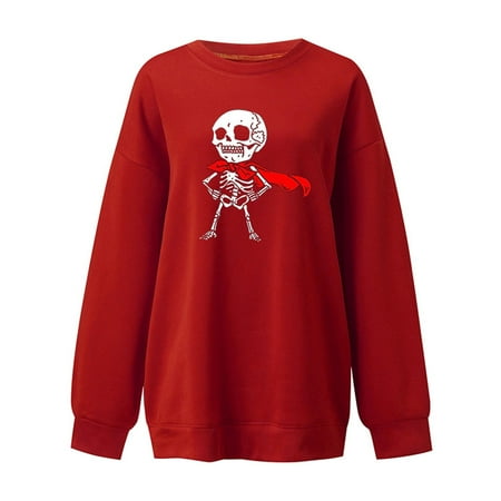 

Moxiu Womens Plus Size Oversize Tops Cute Graphic Print Blouse Loose Fit Lightweight Soft Pullover Halloween Shirts Casual Long Sleeve Crewneck Sweatshirt