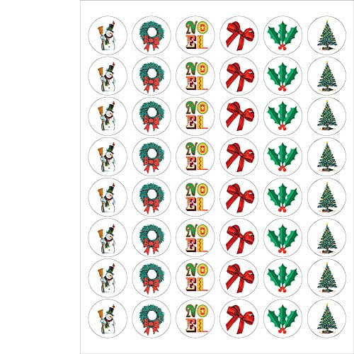 Assorted Holiday Envelope Seals 1.2" Christmas Circle Stickers 144