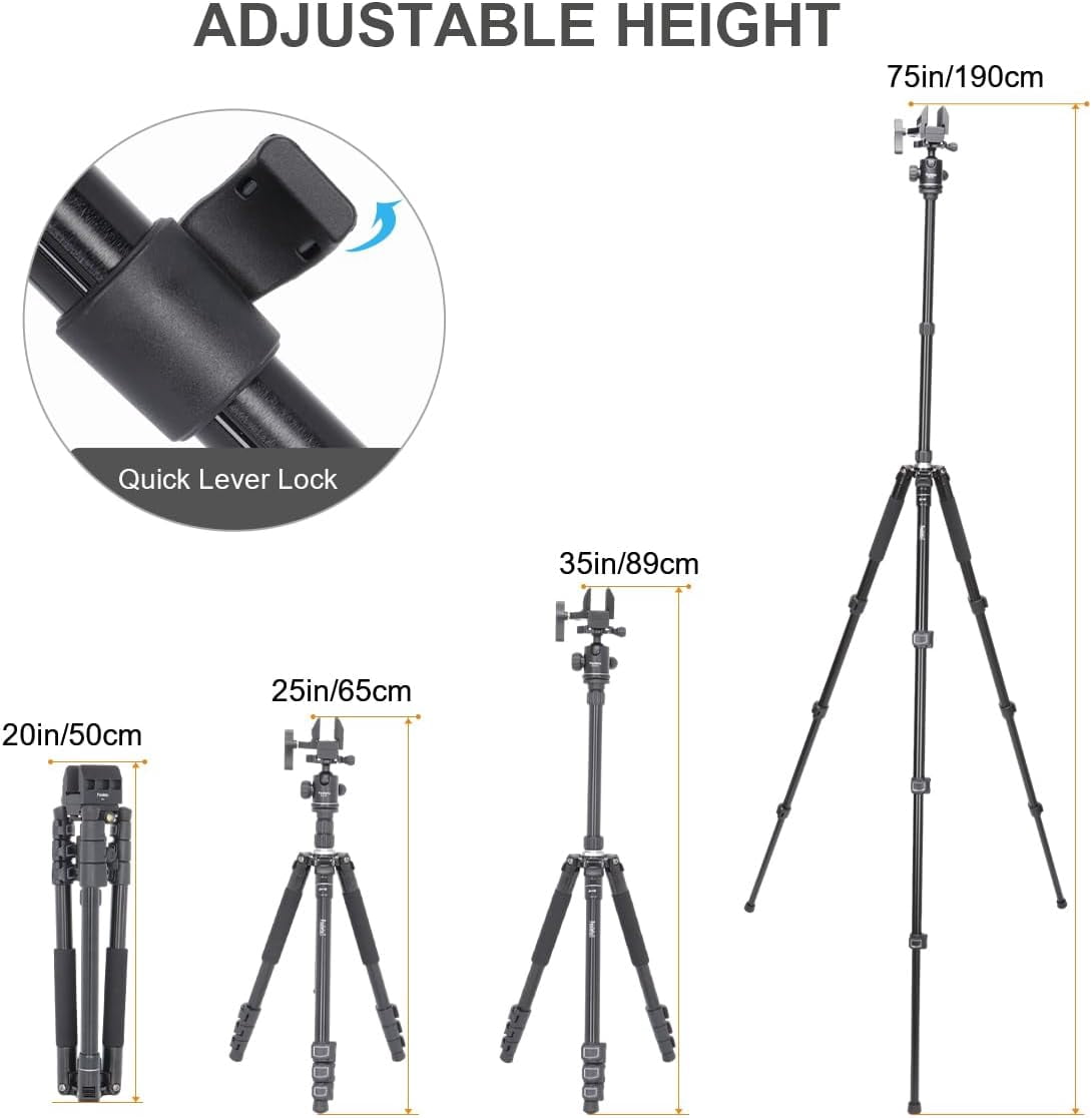 Shooting Tripod Hunting Shooting Stick Gun Rifle Rest with Shooting Saddle Clamp and 360° Rotate Ball Head, Height Adjustable 25"- 75" Shooting Stick Tripod Aluminum Alloy