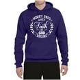 thumbnail image 2 of Wild Bobby Worry Ends When Faith In God Begins Inspirational/Christian Unisex Graphic Hoodie Sweatshirt, Purple, 3X-Large, 2 of 5