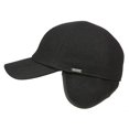 thumbnail image 3 of Wigens Kent 100% Wool Baseball Cap with Earflaps Black, 3 of 6