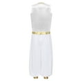 thumbnail image 4 of CHICTRY Boys Arabian Prince Street Dance Outfit Silky Waistcoat Top with Harem Pants White 12, 4 of 6