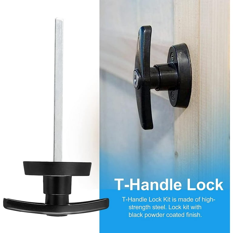 Lepoint L-Handle Shed Door Lock Kit - 5-1/2" Stem, With 2 Keys, For Barn, Playhouse, Chicken Coop