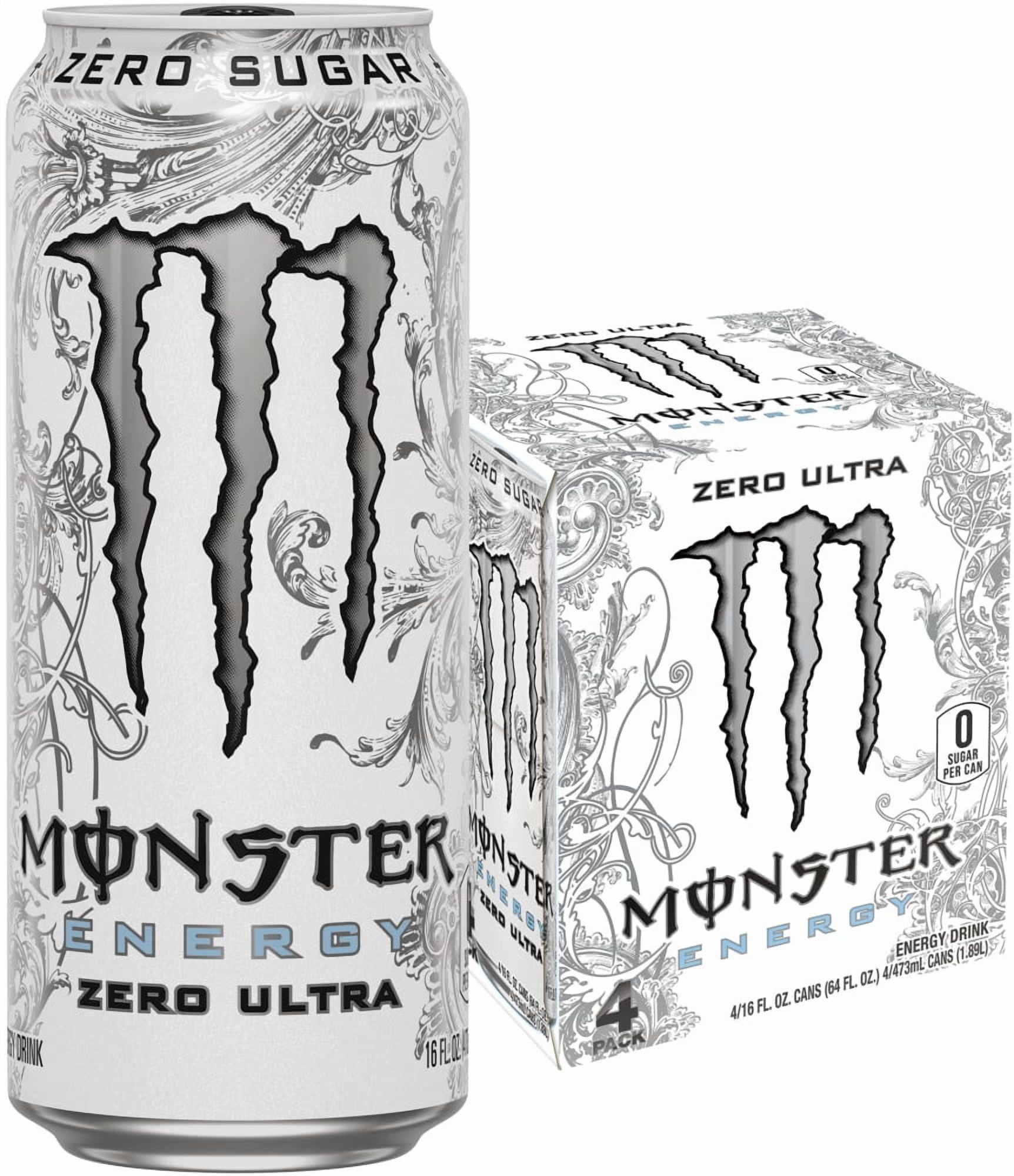 Monster Zero Sugar Zero Ultra Energy Drink Multipack Cans 4 CT / 16 fl oz - 2 Box