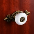 thumbnail image 6 of NUOLUX 2pcs Vintage Retro Style Cabinet Cupboard Drawer Door Knobs Metal Pull Handles (White+Bronze), 6 of 6