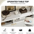 thumbnail image 2 of Sideboard Buffet Cabinet with Storage，65" Fluted Cabinet with 4 Doors, Long Buffet Cabinet, Sideboard Storage Cabinet for Kitchen,Living Room,Vintage White, 2 of 7