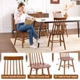 thumbnail image 5 of Farmhouse Wooden Dining Chairs Set of 2, Windsor Spindle Back Kitchen Chairs for Dining Room, Walnut, 5 of 8