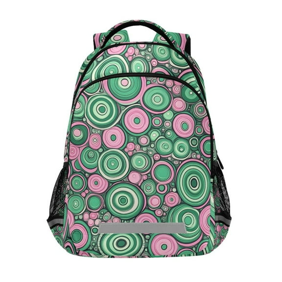 ALAZA Circles Art Backpack Elementary School Bag Bookbag Travel Rucksack